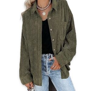 Croft & Barrow Corduroy Shacket /Jacket  Seafoam Green Button down  / XL